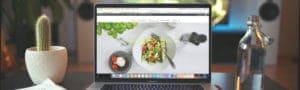 laptop on a desk 